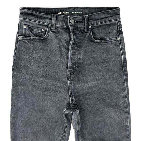 GRLFRND Charcoal Gray Piper High Rise Button Fly Stretch Slim Crop Jeans Size 26 - Picture 11 of 13